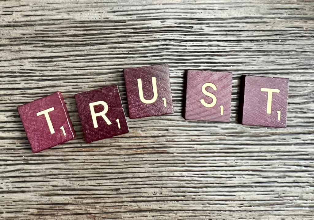 Infographic of the word trust